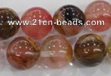 CTS07 15.5 inches 16mm round tigerskin glass beads wholesale