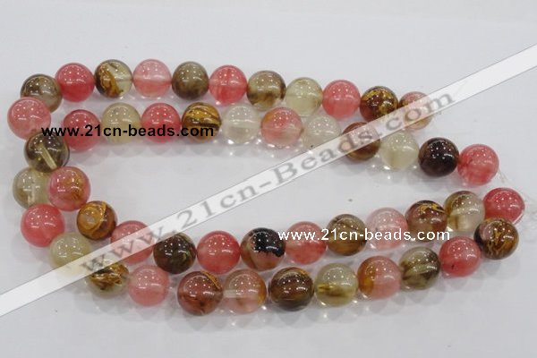 CTS07 15.5 inches 16mm round tigerskin glass beads wholesale