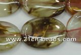 CTS51 15.5 inches 22*30mm oval tigerskin glass beads wholesale