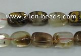 CTS56 15.5 inches 8*14mm nugget tigerskin glass beads wholesale