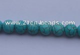 CTU03 15.5 inches 8mm round blue turquoise strand beads Wholesale