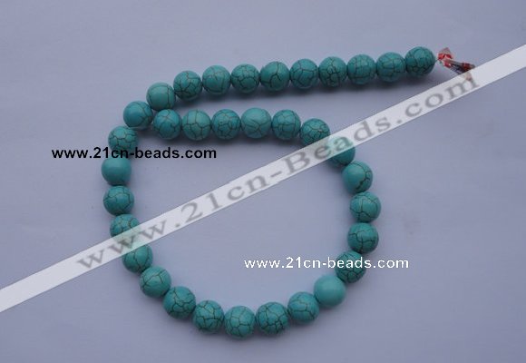 CTU03 15.5 inches 8mm round blue turquoise strand beads Wholesale