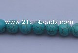 CTU04 15.5 inches 10mm round blue turquoise strand beads Wholesale