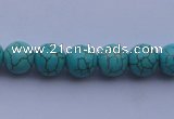 CTU05 15.5 inches 12mm round blue turquoise strand beads Wholesale