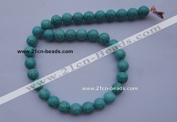 CTU05 15.5 inches 12mm round blue turquoise strand beads Wholesale