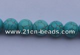 CTU06 15.5 inches 14mm round blue turquoise strand beads Wholesale