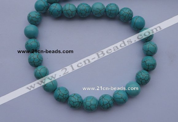 CTU07 15.5 inches 16mm round blue turquoise strand beads Wholesale