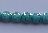 CTU08 15.5 inches 18mm round blue turquoise strand beads Wholesale