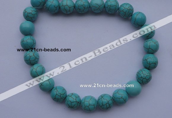 CTU08 15.5 inches 18mm round blue turquoise strand beads Wholesale