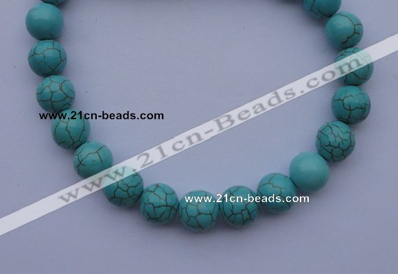 CTU09 15.5 inches 20mm round blue turquoise strand beads Wholesale