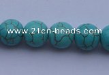 CTU10 15.5 inches 25mm round blue turquoise strand beads Wholesale