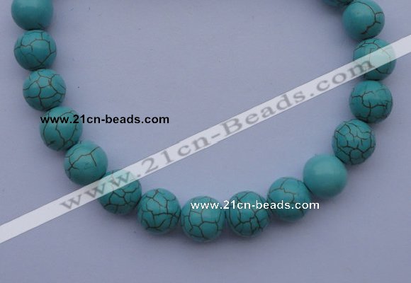 CTU10 15.5 inches 25mm round blue turquoise strand beads Wholesale