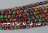 CTU1050 15.5 inches 4mm round synthetic turquoise beads wholesale