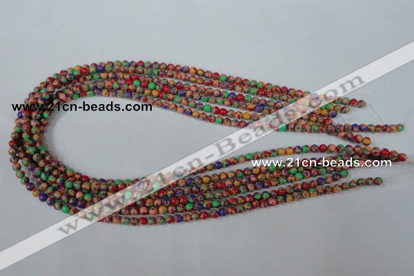 CTU1050 15.5 inches 4mm round synthetic turquoise beads wholesale