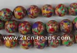 CTU1053 15.5 inches 10mm round synthetic turquoise beads wholesale