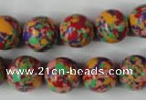 CTU1055 15.5 inches 14mm round synthetic turquoise beads wholesale