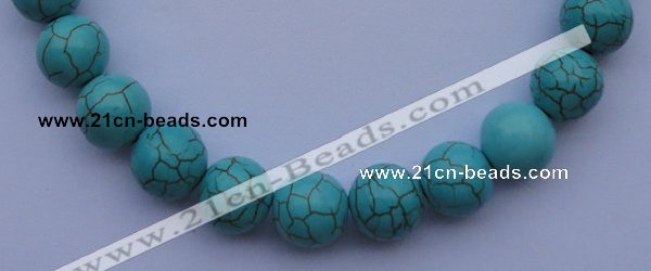 CTU11 15.5 inches 30mm round blue turquoise strand beads Wholesale