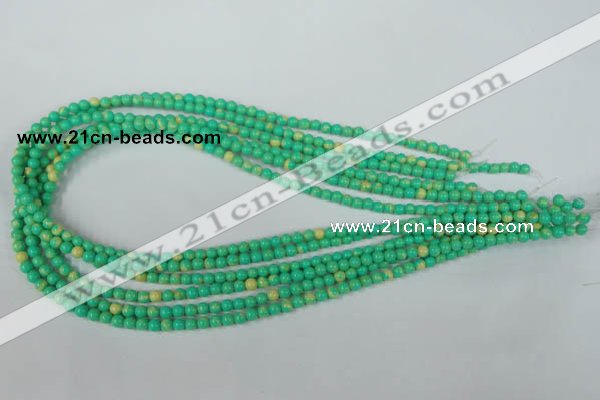 CTU1160 15.5 inches 4mm round synthetic turquoise beads wholesale