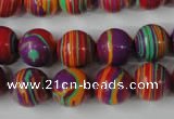 CTU1190 15.5 inches 14mm round synthetic turquoise beads wholesale