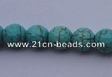 CTU12 15.5 inches 8mm faceted round blue turquoise beads Wholesale