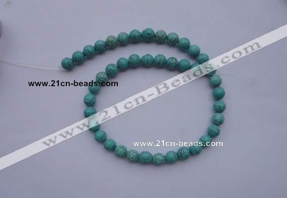 CTU12 15.5 inches 8mm faceted round blue turquoise beads Wholesale