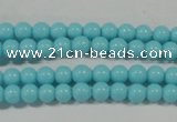 CTU1209 15.5 inches 3mm round synthetic turquoise beads