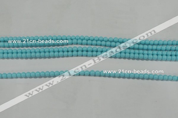CTU1209 15.5 inches 3mm round synthetic turquoise beads