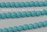 CTU1210 15.5 inches 4mm round synthetic turquoise beads