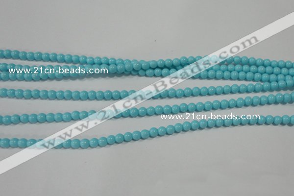 CTU1210 15.5 inches 4mm round synthetic turquoise beads