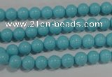 CTU1212 15.5 inches 8mm round synthetic turquoise beads