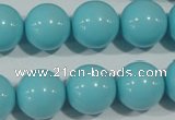 CTU1216 15.5 inches 16mm round synthetic turquoise beads