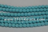 CTU1220 15.5 inches 4mm faceted round synthetic turquoise beads