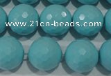 CTU1226 15.5 inches 16mm faceted round synthetic turquoise beads