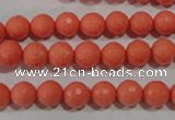 CTU1323 15.5 inches 8mm faceted round synthetic turquoise beads