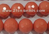 CTU1327 15.5 inches 16mm faceted round synthetic turquoise beads