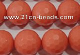 CTU1329 15.5 inches 20mm faceted round synthetic turquoise beads