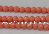 CTU1330 15.5 inches 2mm faceted round synthetic turquoise beads