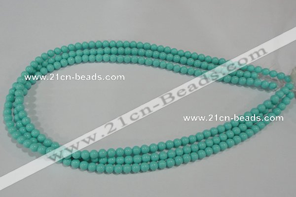 CTU1381 15.5 inches 5mm round synthetic turquoise beads