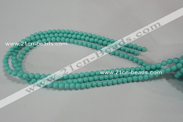 CTU1382 15.5 inches 6mm round synthetic turquoise beads