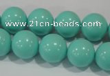 CTU1386 15.5 inches 14mm round synthetic turquoise beads