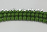 CTU1390 15.5 inches 4mm round synthetic turquoise beads