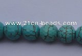 CTU14 15.5 inches 10mm faceted round blue turquoise beads Wholesale