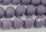 CTU1414 15.5 inches 12mm faceted round synthetic turquoise beads