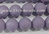 CTU1415 15.5 inches 14mm faceted round synthetic turquoise beads