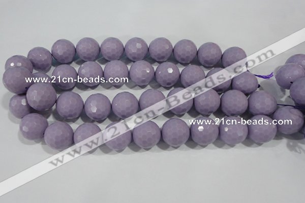 CTU1415 15.5 inches 14mm faceted round synthetic turquoise beads