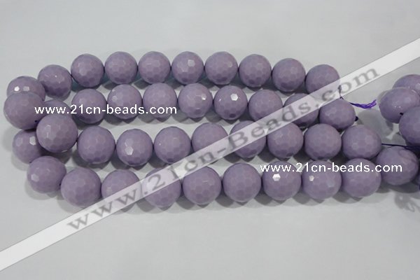 CTU1417 15.5 inches 18mm faceted round synthetic turquoise beads
