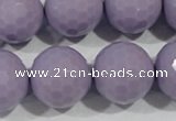 CTU1418 15.5 inches 20mm faceted round synthetic turquoise beads