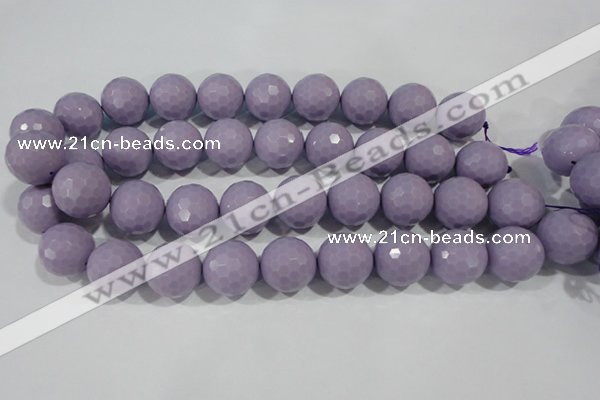 CTU1418 15.5 inches 20mm faceted round synthetic turquoise beads