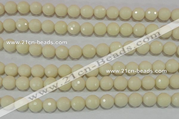 CTU1448 15.5 inches 18mm faceted round synthetic turquoise beads