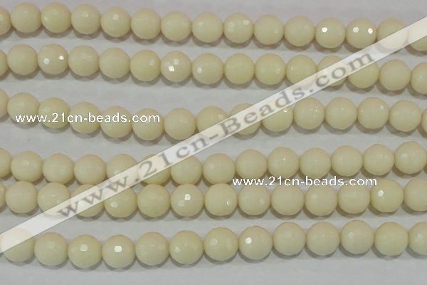 CTU1449 15.5 inches 20mm faceted round synthetic turquoise beads